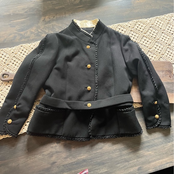 Holt Renfrew Vintage Black Wool Jacket & Skirt Set Size 6 Excellent - Picture 4 of 15